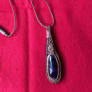 Leather and stone fairy necklace